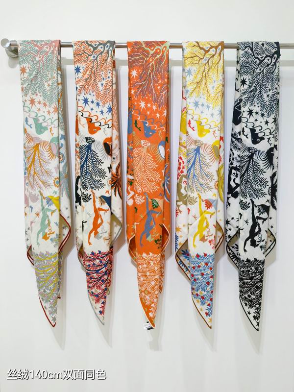 Hermes Scarf 140X140cm 70%羊绒 30%真丝 E090142